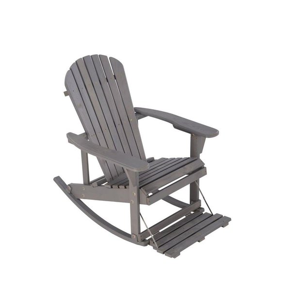 W Unlimited Zero Gravity Adirondack Rocking Chair with Built-in Footrest, Dark Gray SW2007DG